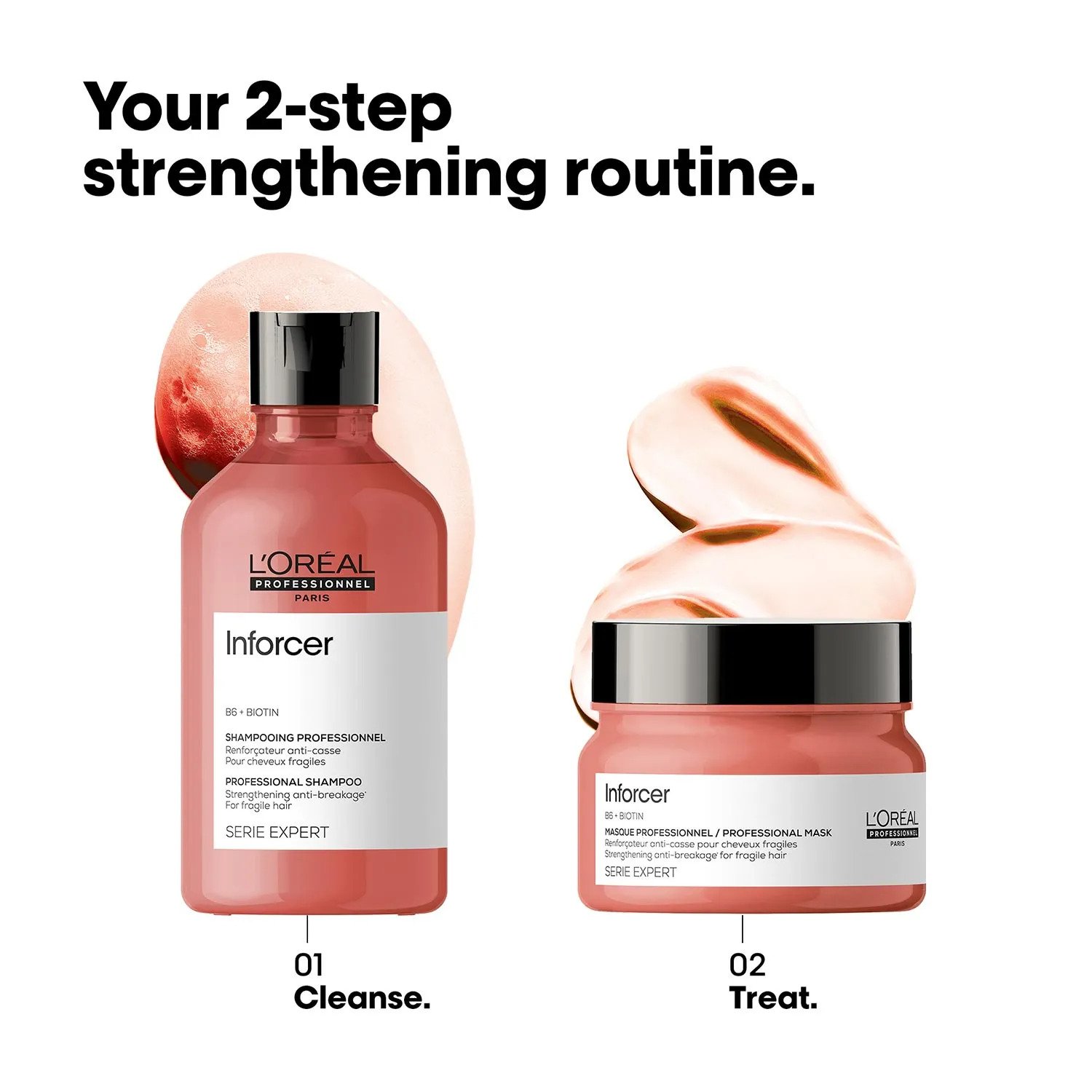 L'Oreal Professionnel Inforcer Shampoo for Reduced Hair Breakage 300 ml | With Biotin & Vitamin B6 - Image 4